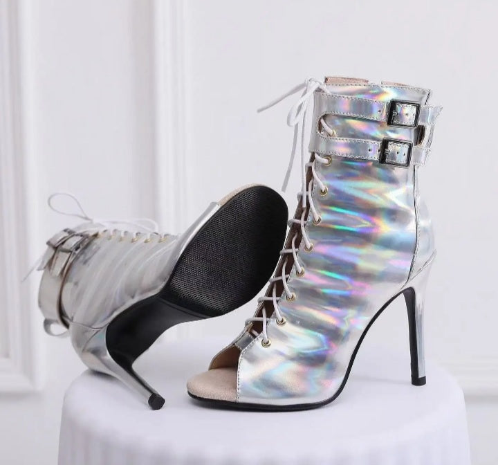 Silver Dream - Bottine heels argenté brillant NOUVEAU