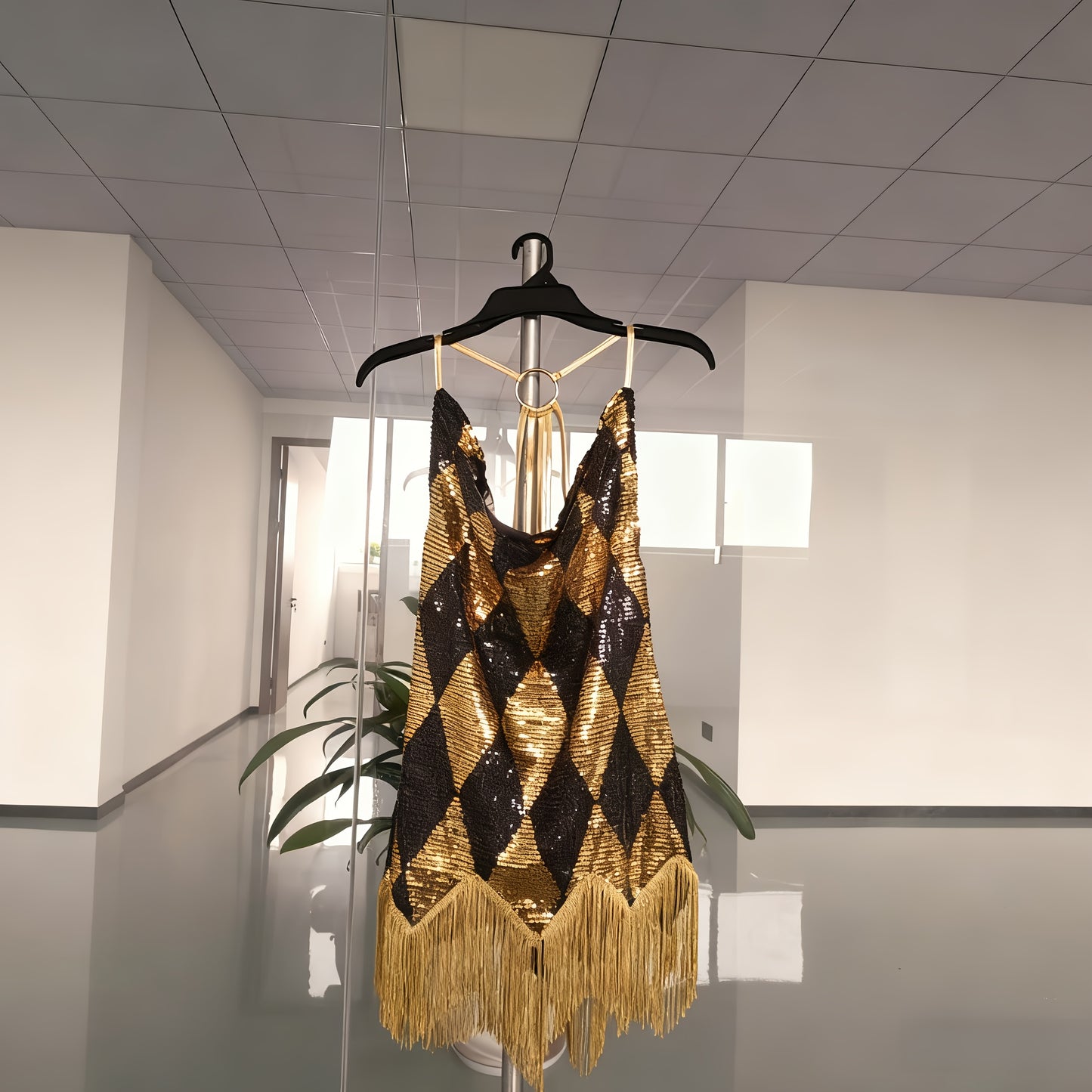 Fringed-robe frange doré
