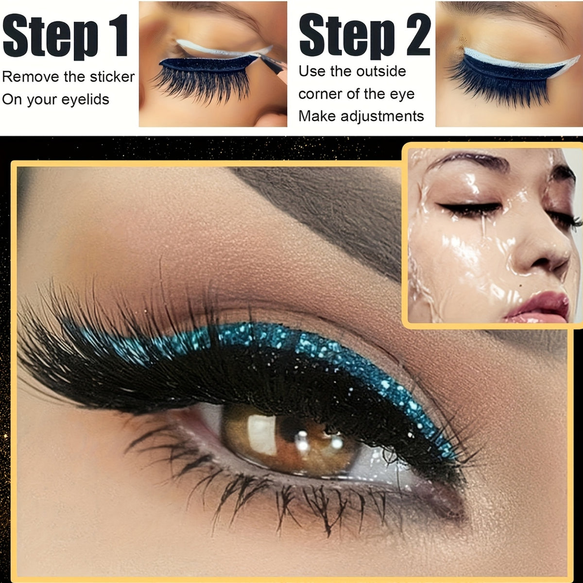Eyeshadow-Lot de 5 paires autocollants fards à paupières et faux cils