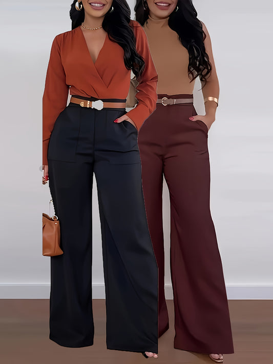 Herylana- Pantalon structuré silhouette élancée