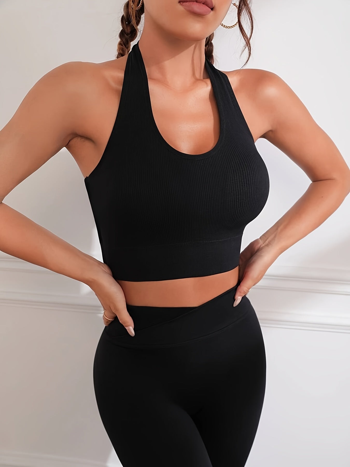 Shorty_ Ensemble haut et short de sport sexy