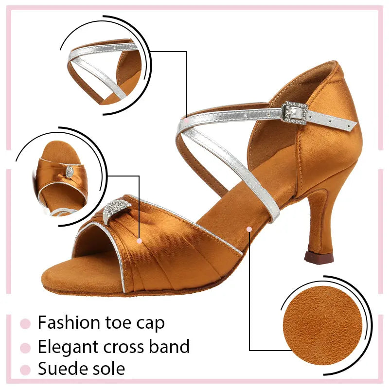 Ballia - Chaussures de Danse Latine Femmes 5CM/7.5CM/8CM