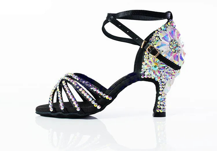 Brianna - Chaussure latine strass fleuri - NOUVEAU