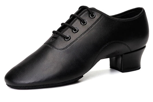 Black - Chaussures de danse latine Garçon en cuir