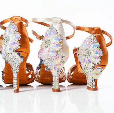 Brianna - Chaussure latine strass fleuri - NOUVEAU