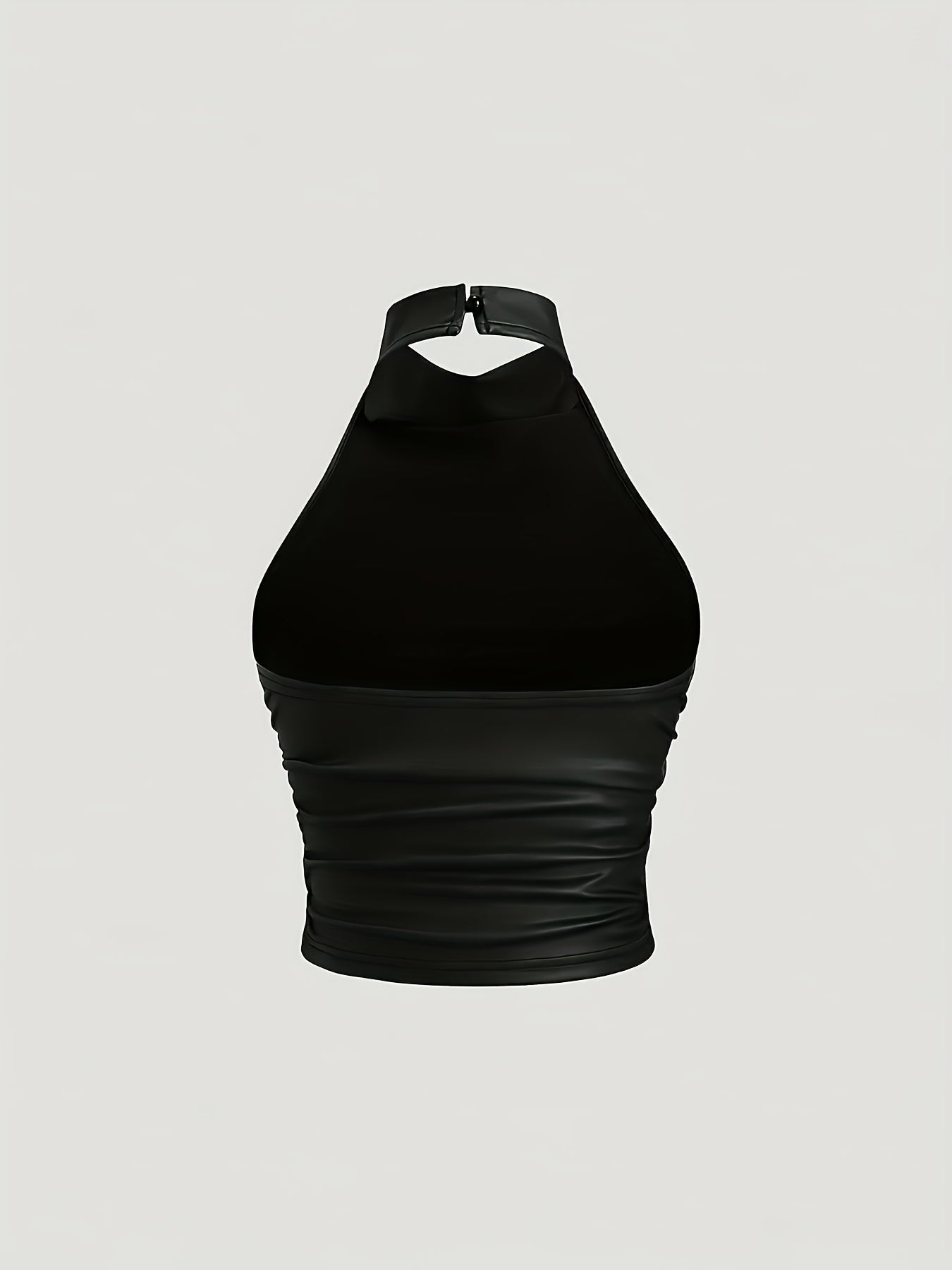 Necklia- Crop Top extensible simili cuir sexy