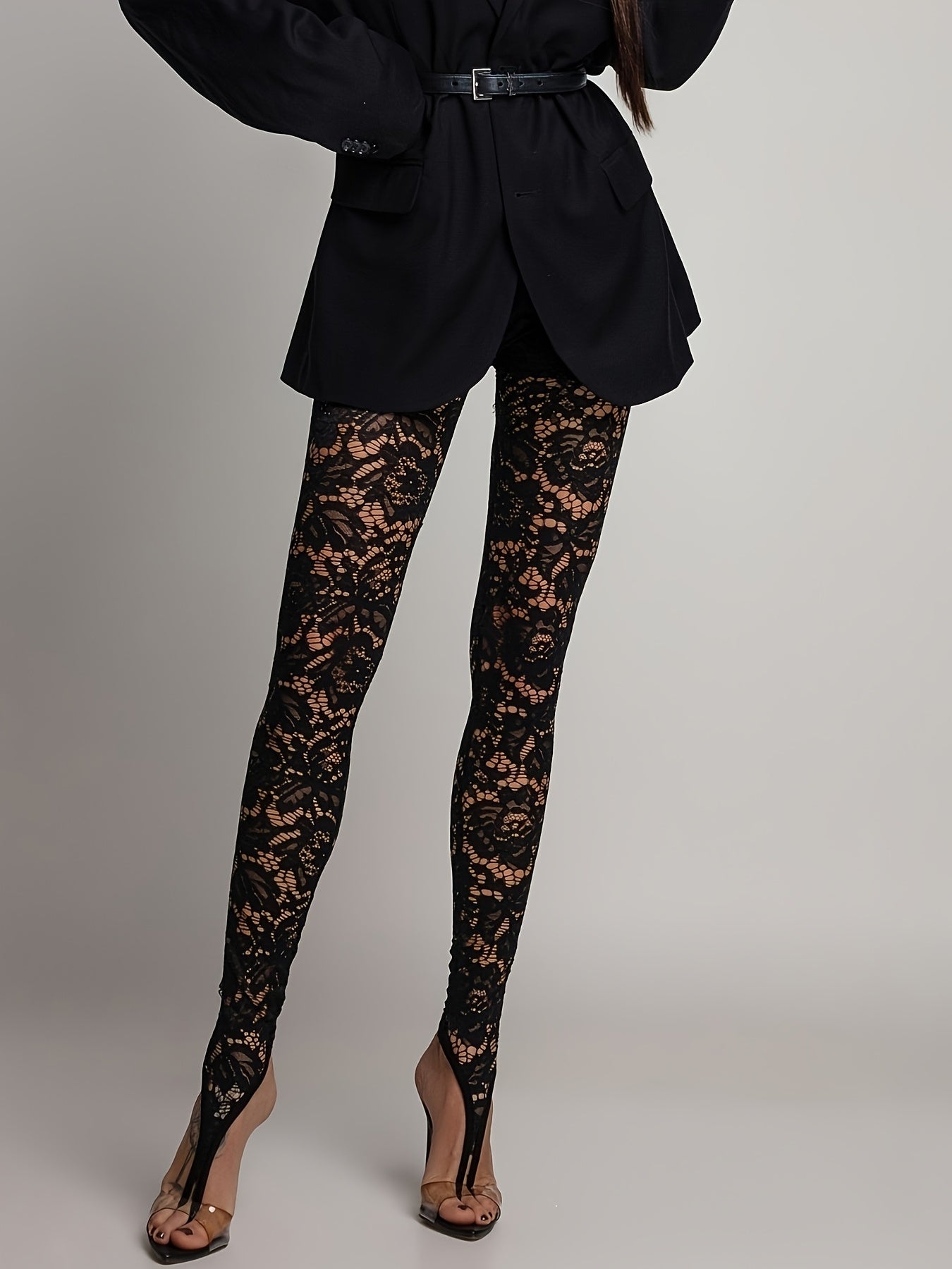 Ladies Fashion Double Layered Lace Tights