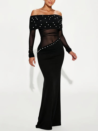 Séraphina – robe longue à épaules dénudées