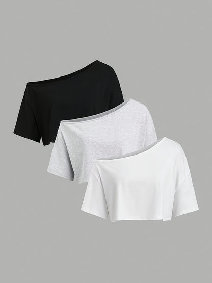 Top Asymétrique – lot de 3 T-shirt asymétrique
