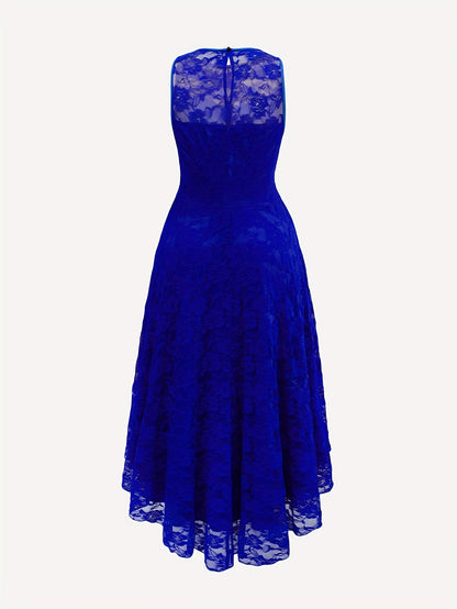AZURA LACE – Robe bleue asymétrique en dentelle