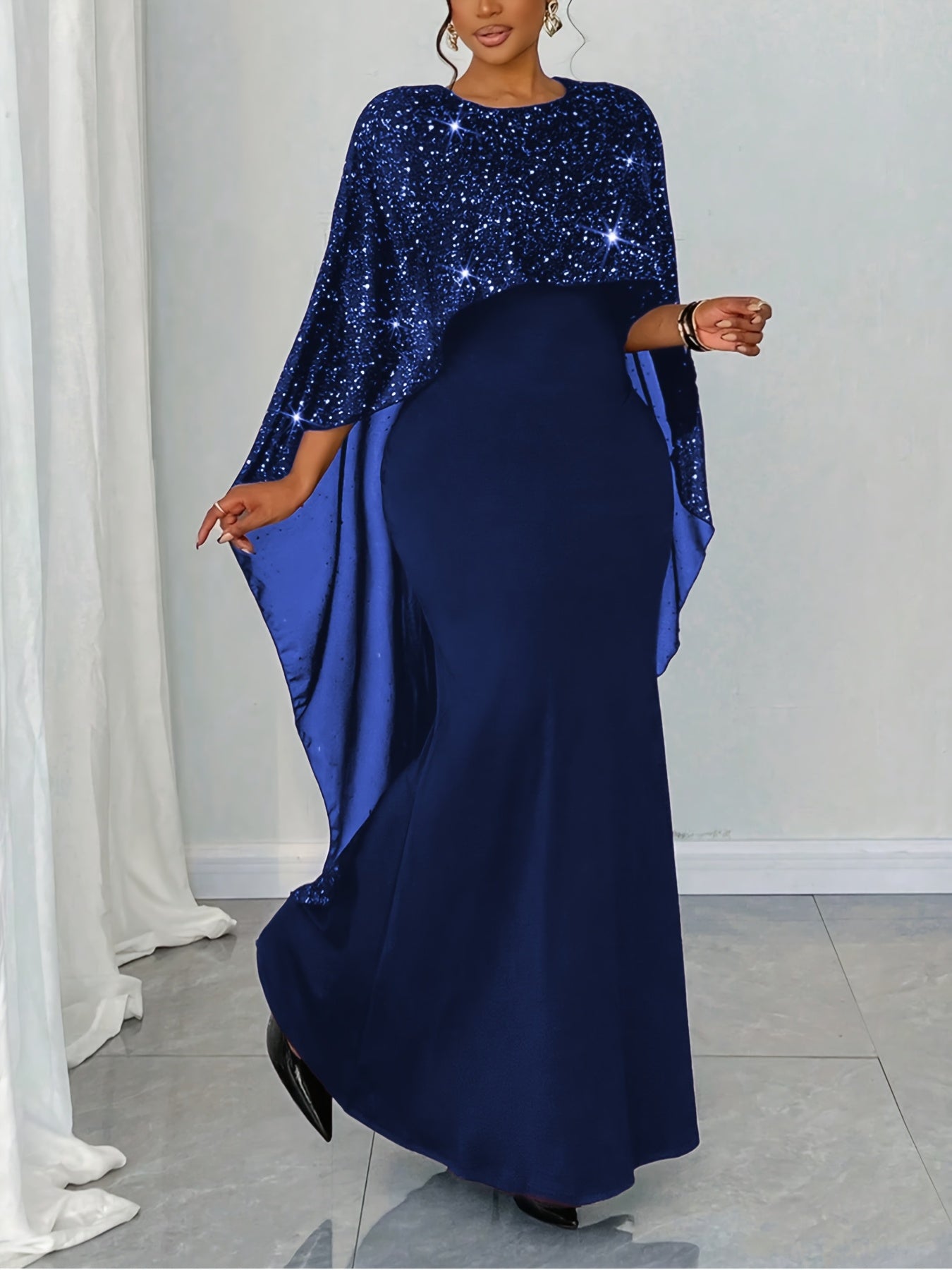 ECLYSSA – Robe gala bleu nuit XXL