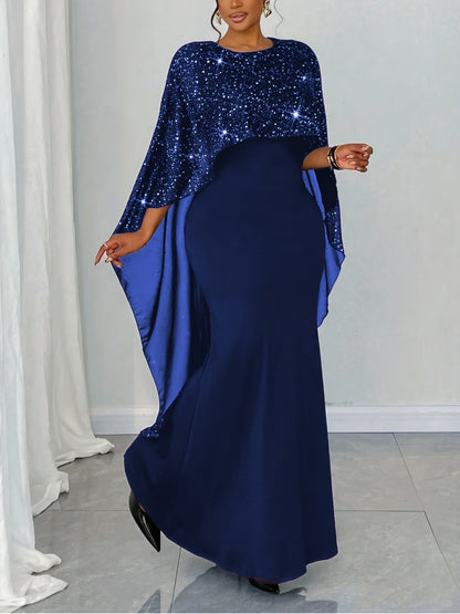 ECLYSSA – Robe gala bleu nuit XXL