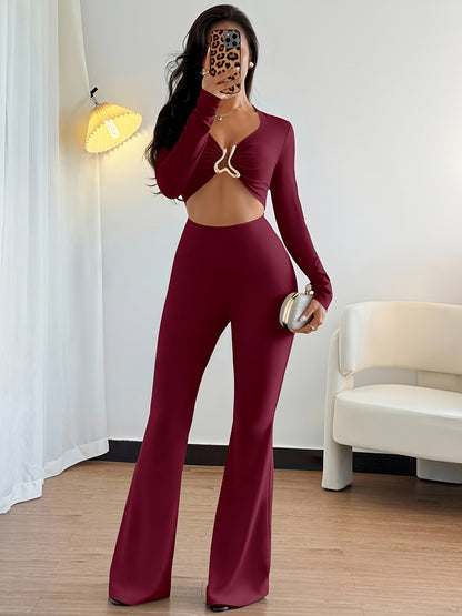 Orna-Combinaison-robe sexy pour femme, décolleté plongeant