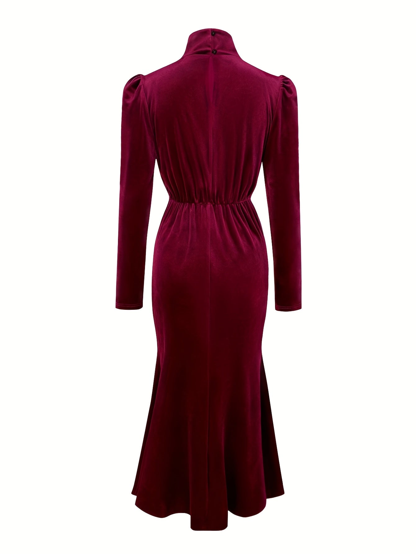 RUBISSIA – Robe bordeaux longue. Raffinement et profondeur de teinte intemporelle.