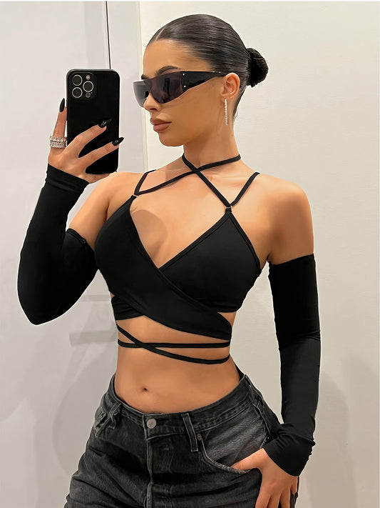 Crosstrap- Crop Top Sexy dos nu  XS à L