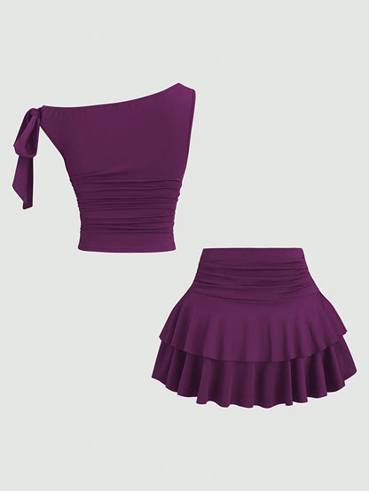 Missole- Ensemble jupe short violet S au XL