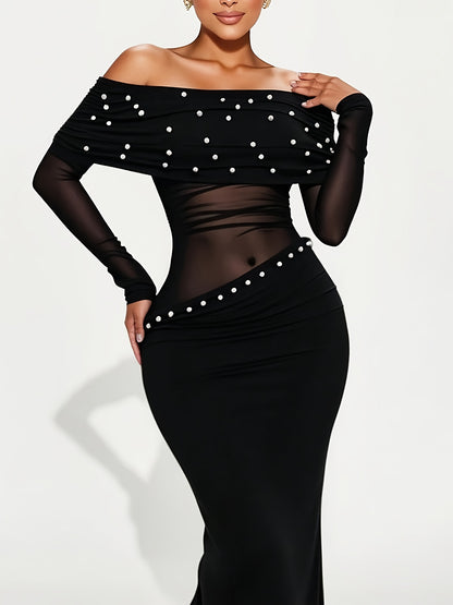 Séraphina – robe longue à épaules dénudées