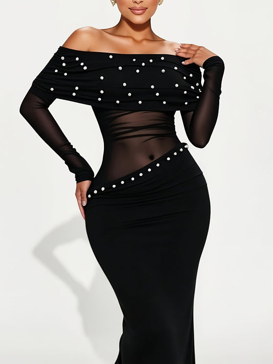 Séraphina – robe longue à épaules dénudées