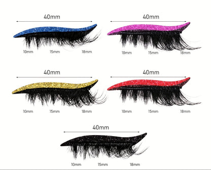 Eyeshadow-Lot de 5 paires autocollants fards à paupières et faux cils