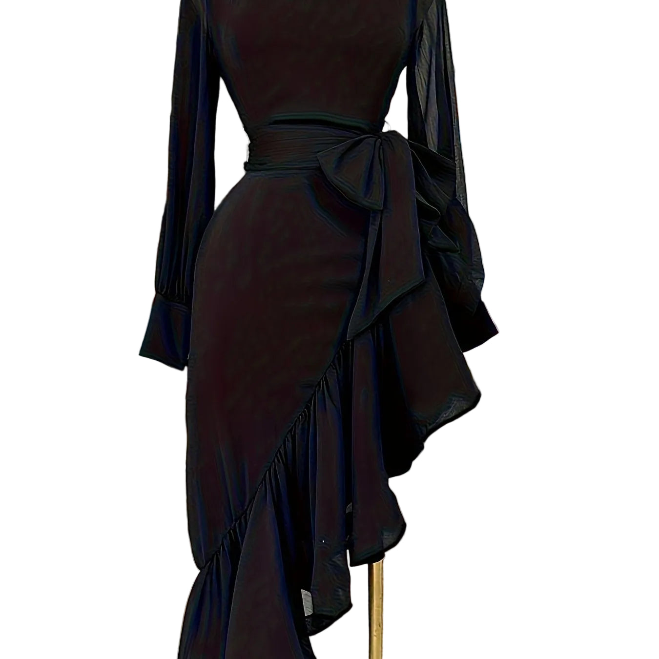 Miarina- Robe asymétrique latine col monté