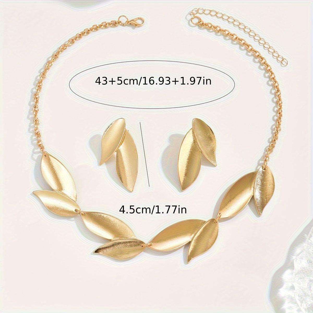 LUNARIA – Ensemble minimaliste feuille dorée.