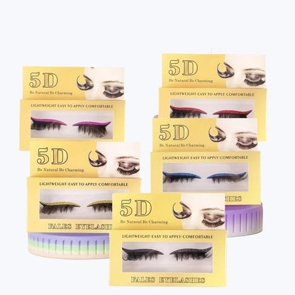 Eyeshadow-Lot de 5 paires autocollants fards à paupières et faux cils