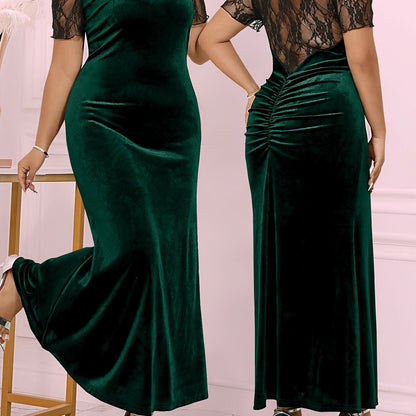 Velter – robe violette col halter Grande Taille