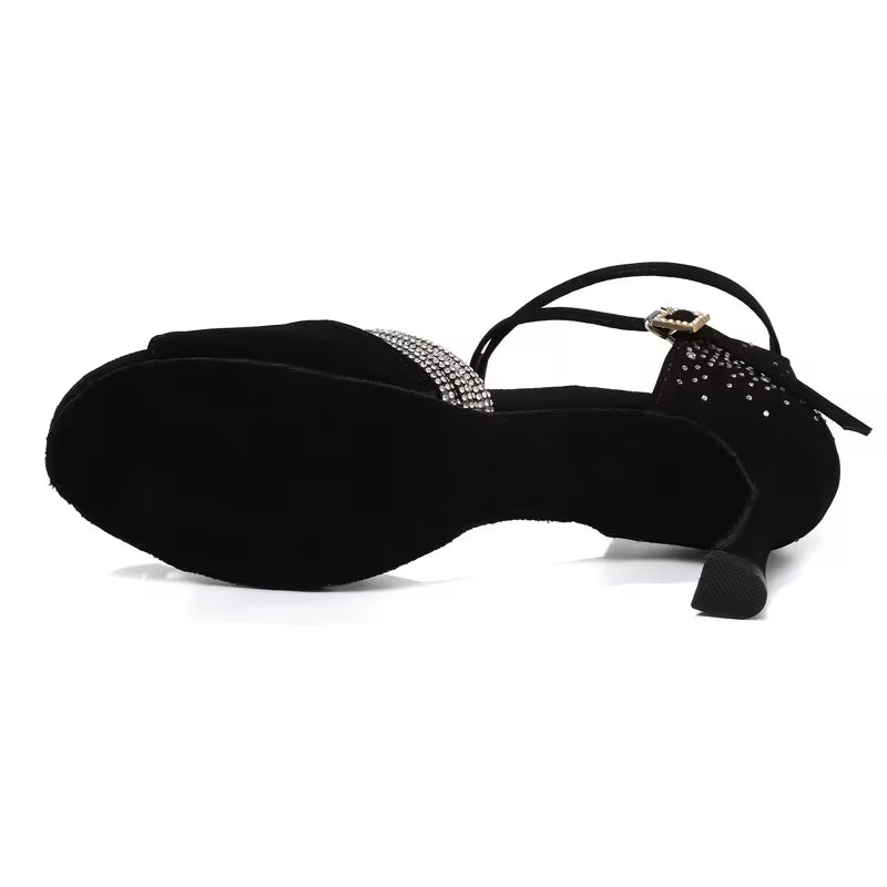Stylina Noire- chaussures de danse latine 7 cm RUN