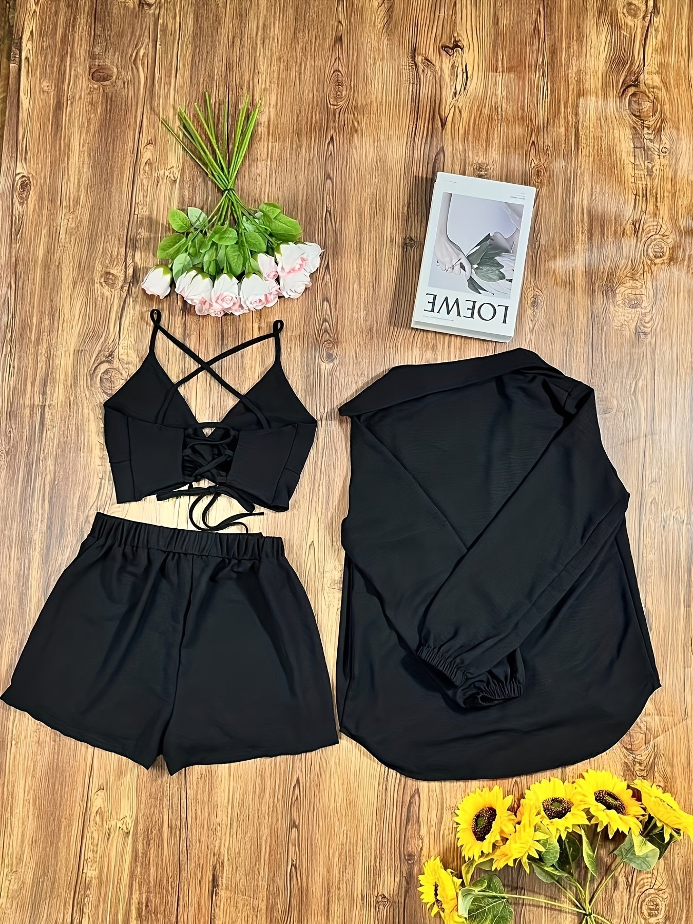 Camisole- Ensemble short + haut + veste