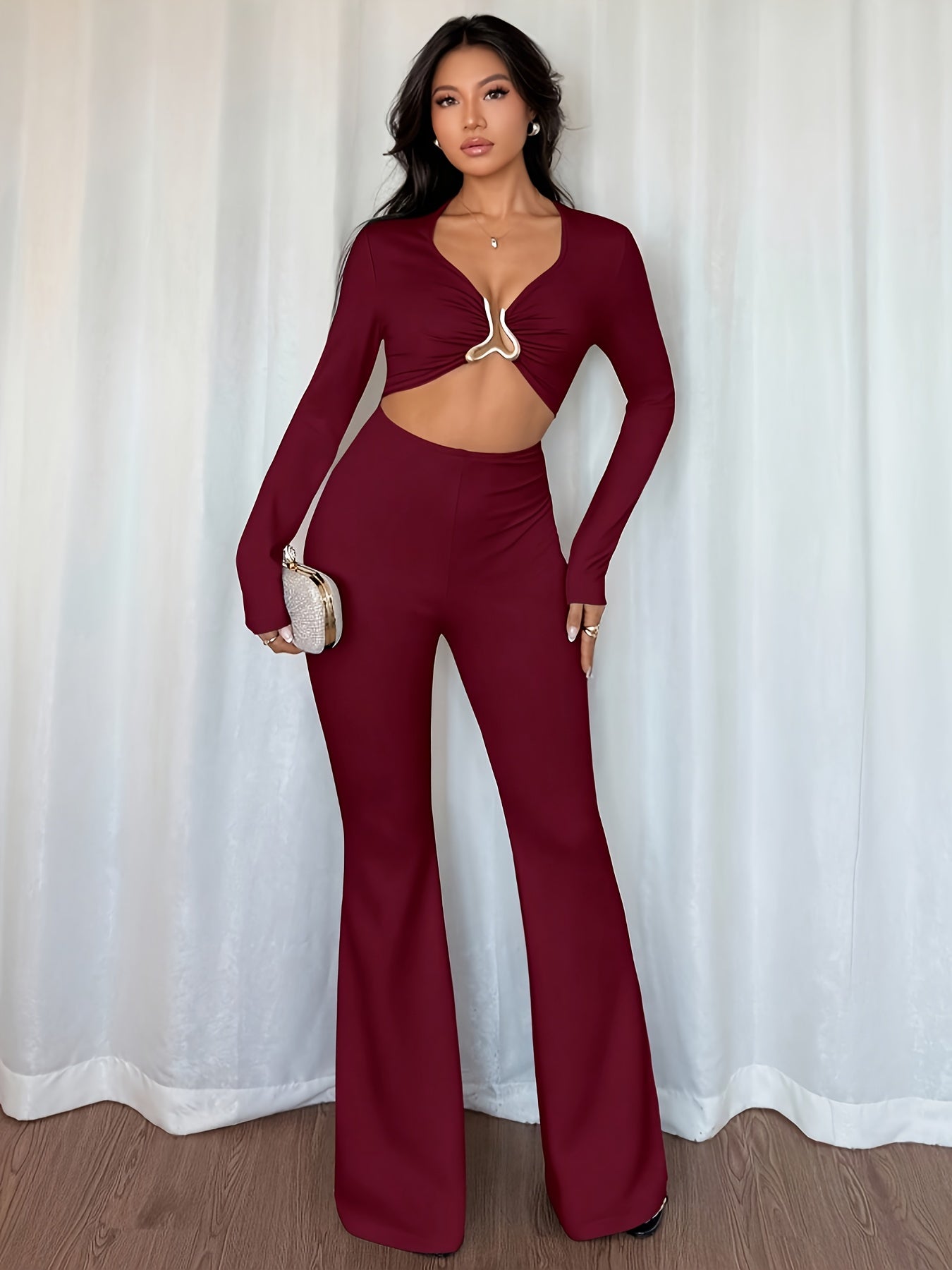 Orna-Combinaison-robe sexy pour femme, décolleté plongeant