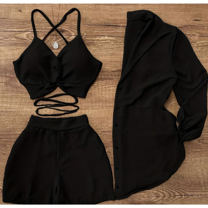 Camisole- Ensemble short + haut + veste