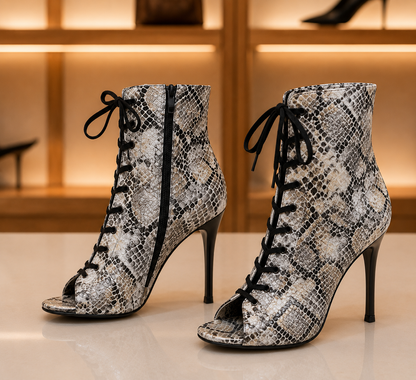 Allana Zébré- Bottine Heels Talons élégant personnalisable