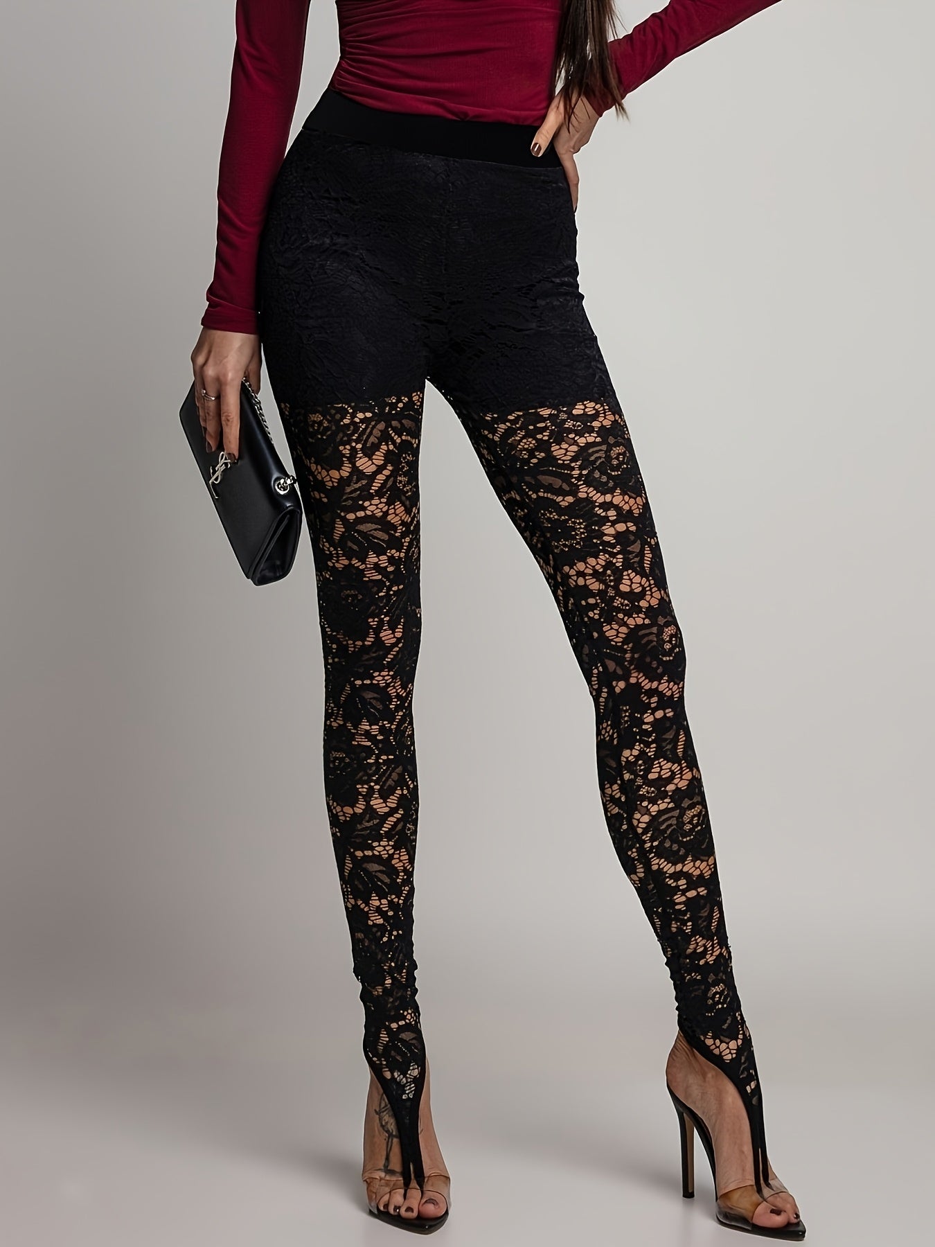 Ladies Fashion Double Layered Lace Tights