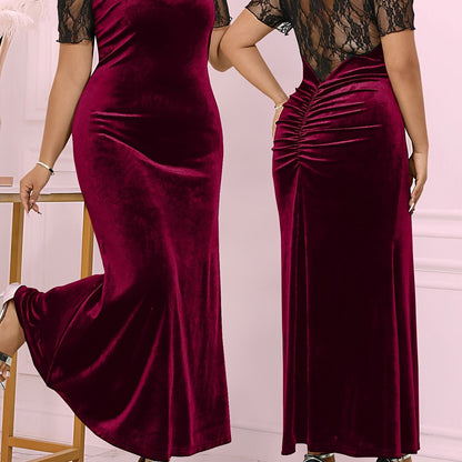 Velter – robe violette col halter Grande Taille