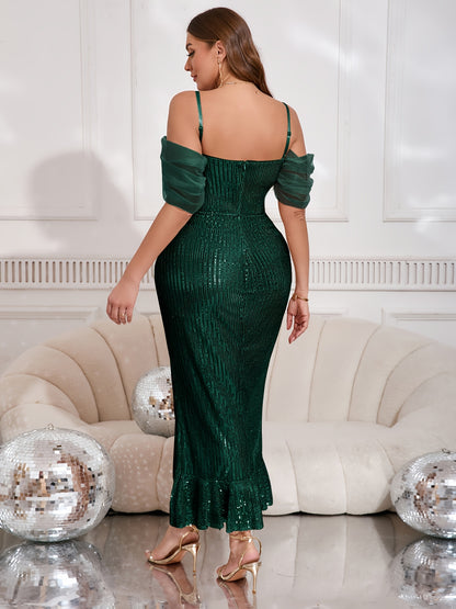 Mariella – robe sirène beige, élégance de cérémonie.