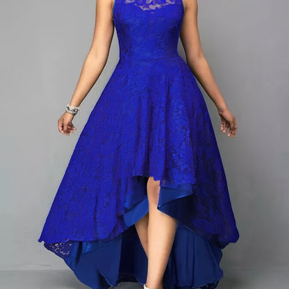 AZURA LACE – Robe bleue asymétrique en dentelle