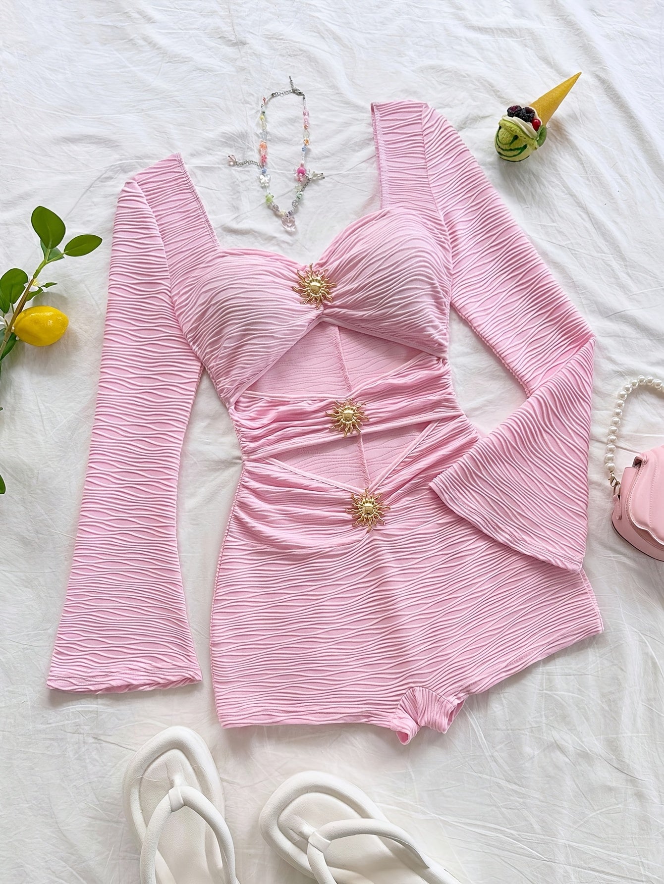 Pinkia- Ensemble short rose S au XL