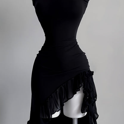Middle- Robe asymétrique élégante latine