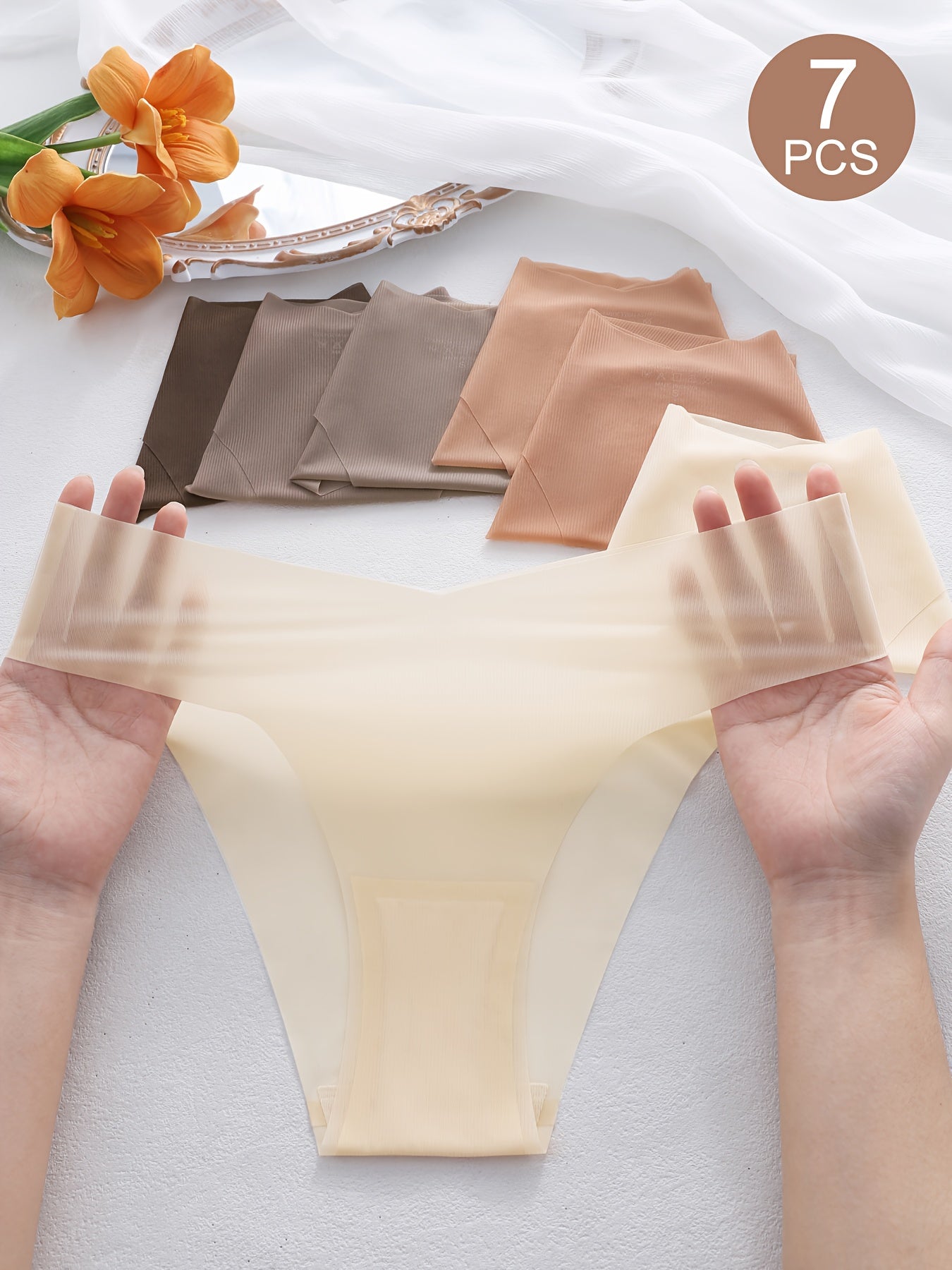 Invicia- Lot de 7 culottes unies invisble pour femme