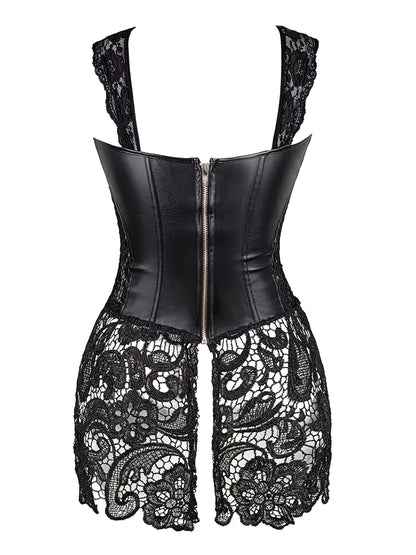 Geometrical- Cordert simili cuir dentelle  sexy