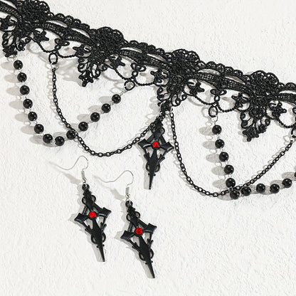 Aigle- Ensemble ras de cou (1 collier + 1 boucles)