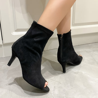 Fashionboot- bottine fermé danse heels RUBBER/7cm