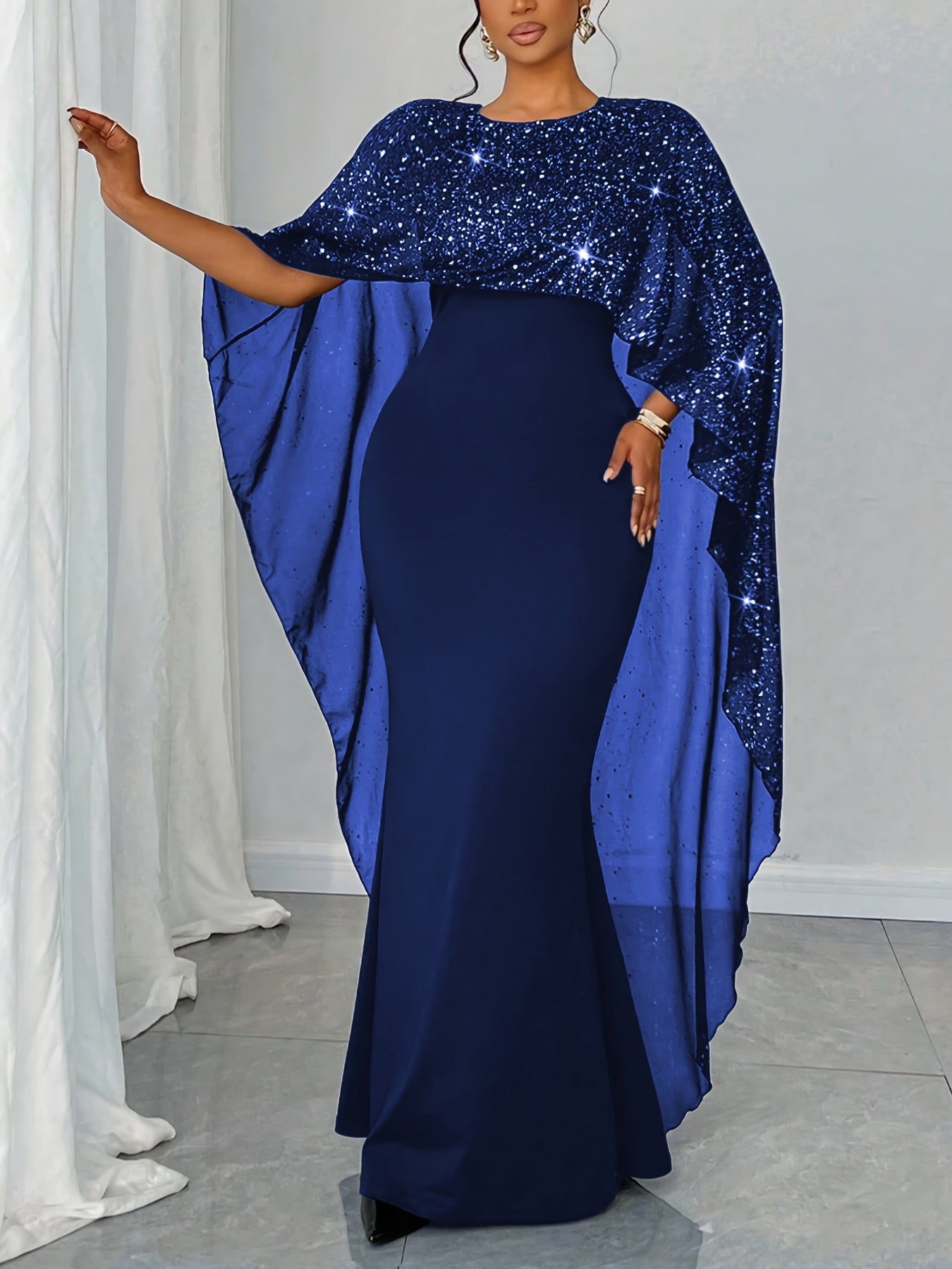 ECLYSSA – Robe gala bleu nuit XXL
