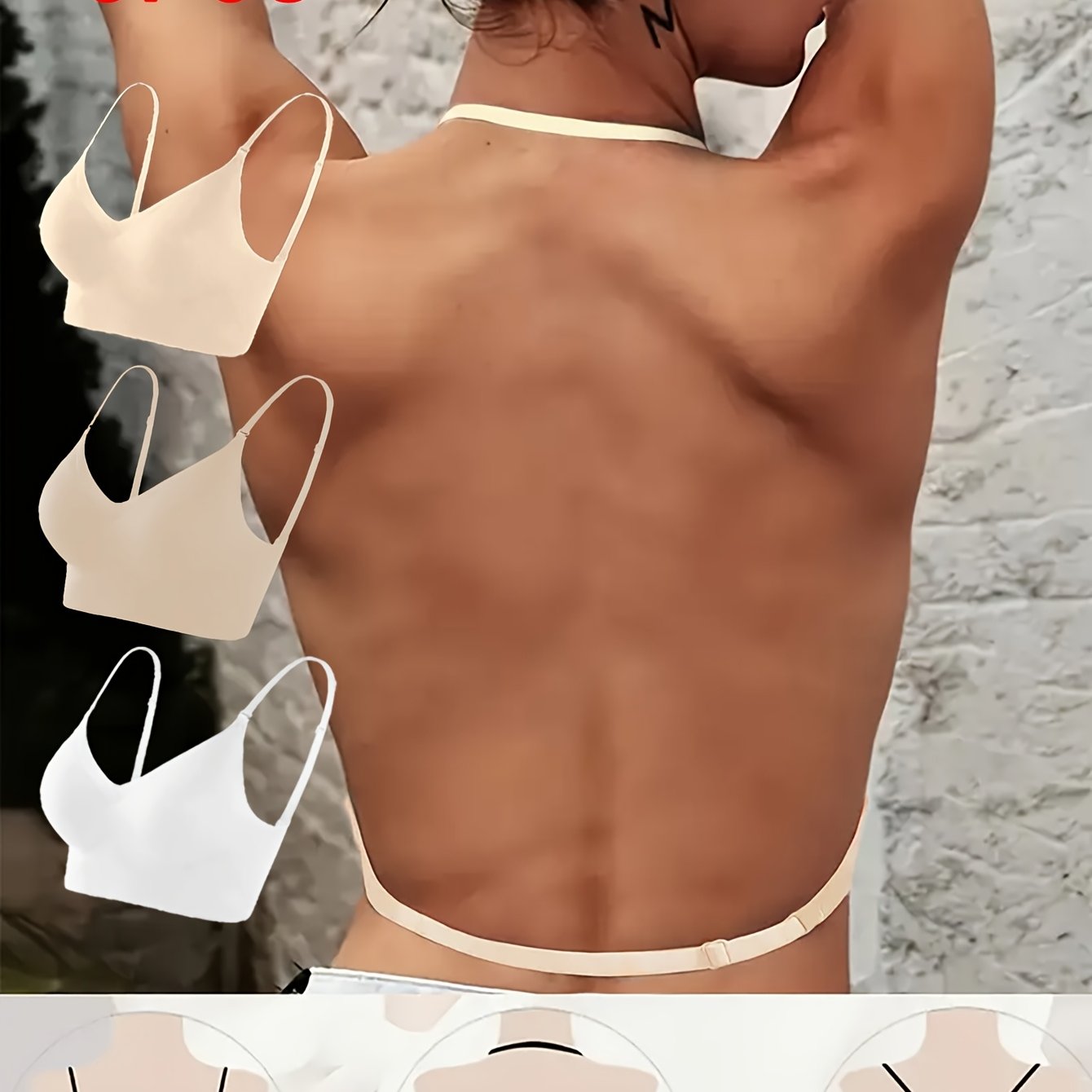 VELVINA – Lot de soutiens-gorge invisibles push-up