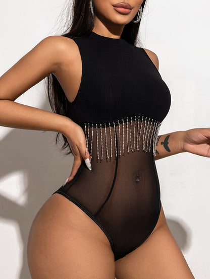 Strety- Body sexy transparent et frange