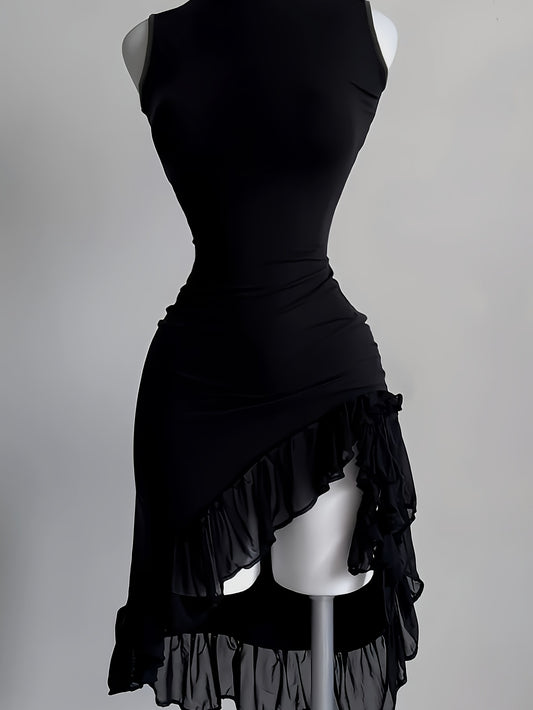 Middle- Robe asymétrique élégante latine