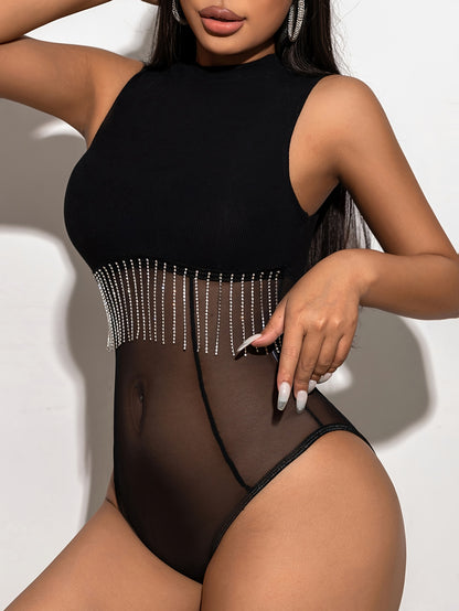 Strety- Body sexy transparent et frange