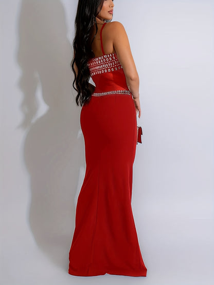 SCARLÈNE – Robe sirène à strass.