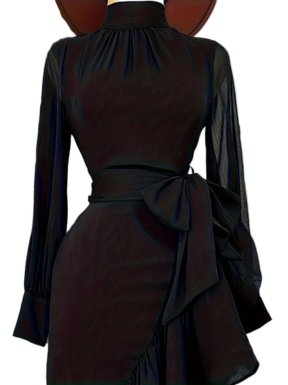 Miarina- Robe asymétrique latine col monté