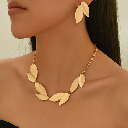 LUNARIA – Ensemble minimaliste feuille dorée.